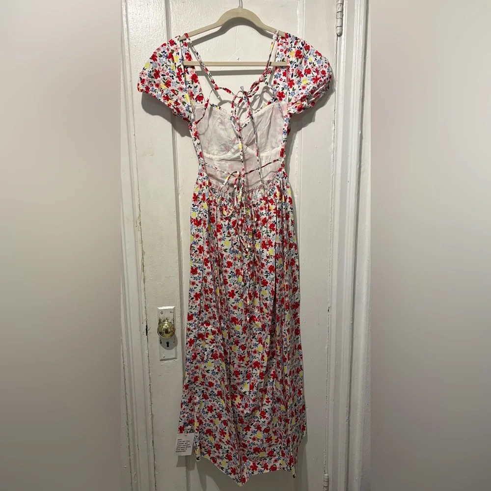 ASOS Floral Maxi Dress - Red and White